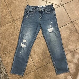 Kancan relaxed fit jeans. Crop.